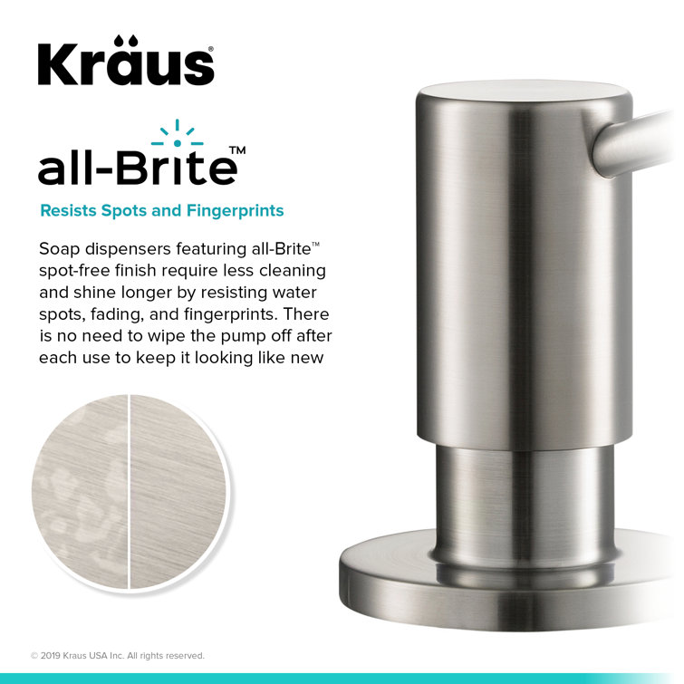 Spot Free Stainless Steel Modern Soap and Lotion Dispenser