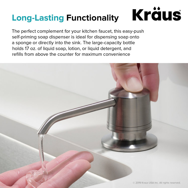 Modern Stainless Steel Kitchen Soap and Lotion Dispenser