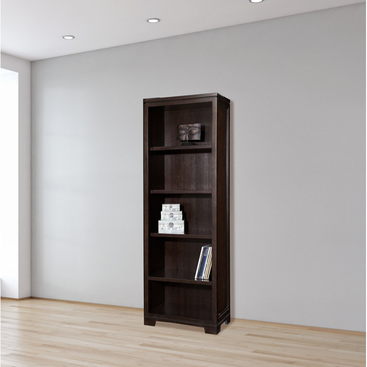 Mocha Finish Adjustable 5-Cube Wood Bookcase