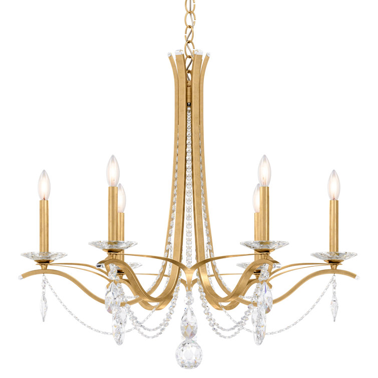 Heirloom Gold and Clear Crystal 6-Light Chandelier