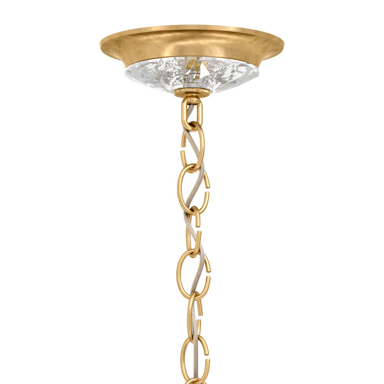 Heirloom Gold and Clear Crystal 6-Light Chandelier