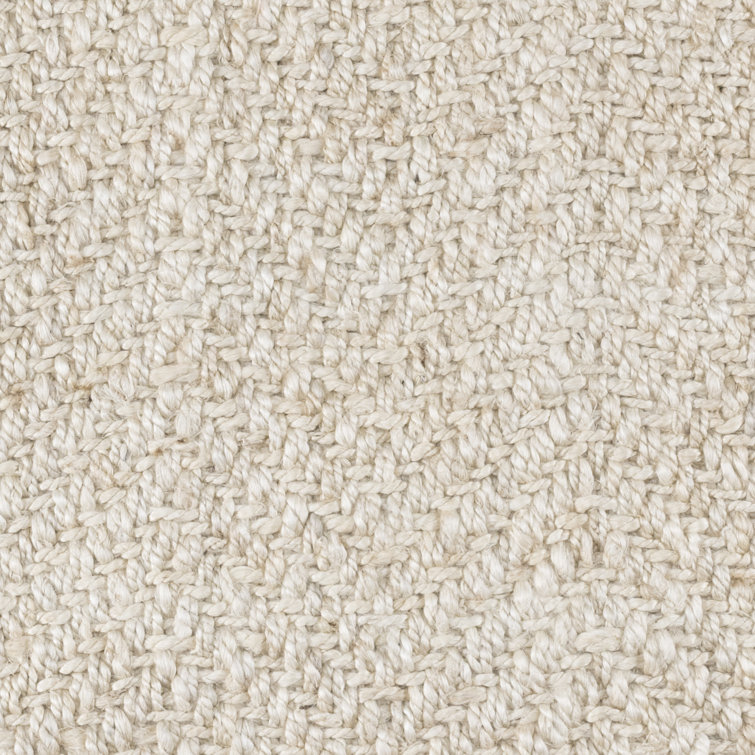 Ivory Herringbone Handwoven Wool 8' x 10' Area Rug