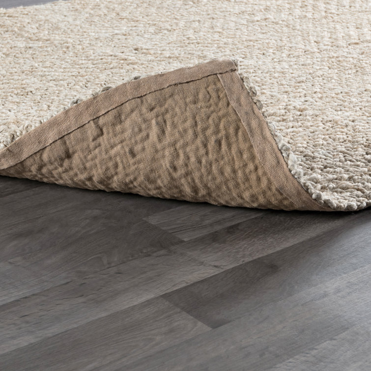 Ivory Herringbone Handwoven Wool 8' x 10' Area Rug