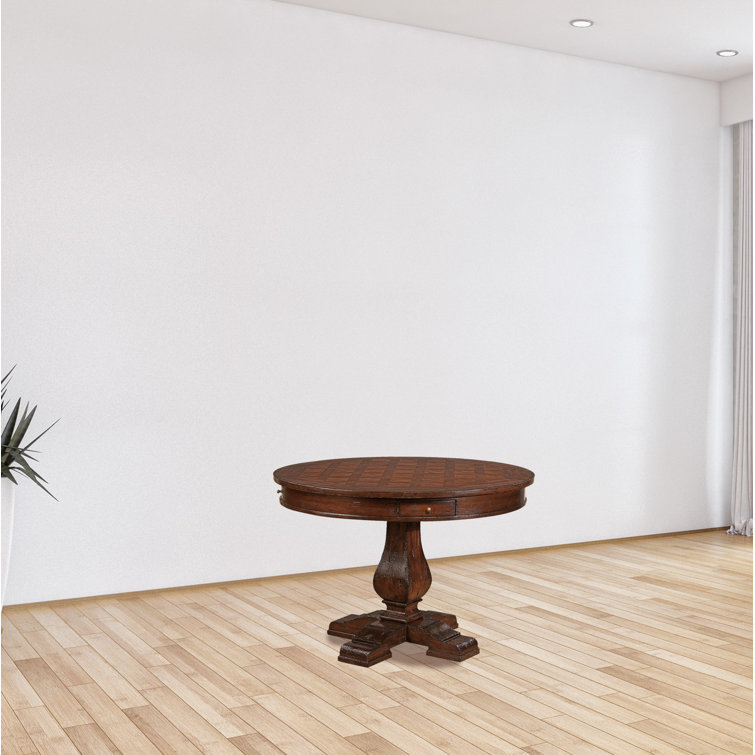 Traditional Havana 44" Round Brown Wood Casual Dining Table