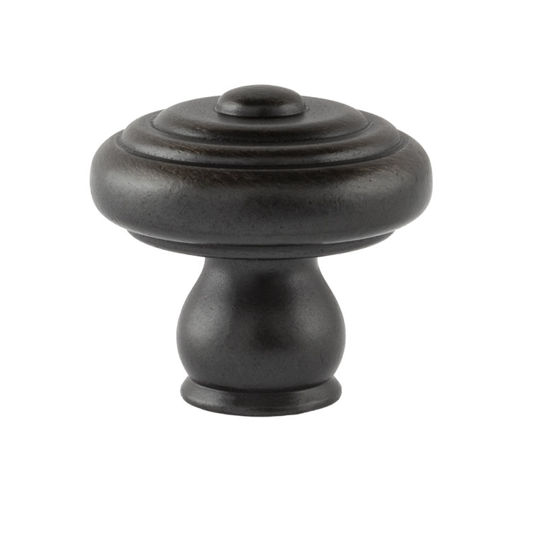 Garner Vintage Brass Round Mushroom Knob with Mounting Hardware