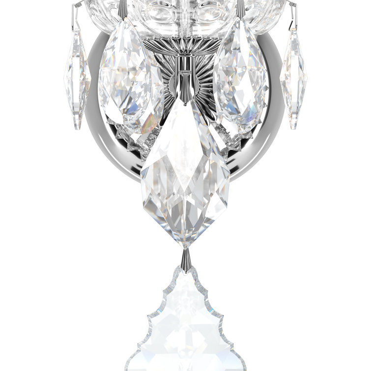 Elegant Polished Silver Direct-Wired Sconce with Clear Heritage Crystal