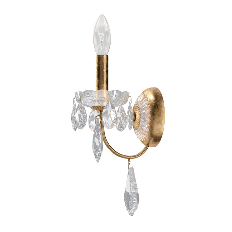 Elegant Century French Gold Direct Wired Wall Sconce
