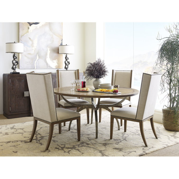 Echo Oak Finish Contemporary Round Reclaimed Wood Dining Table