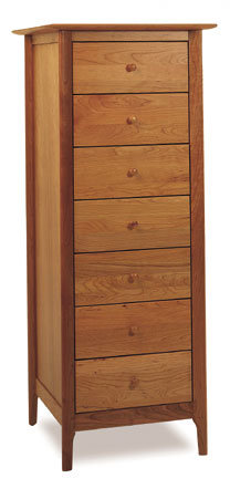 Sarah Solid Wood Saddle Cherry Vertical 7-Drawer Dresser