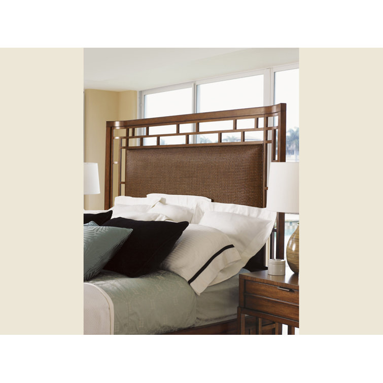 Transitional King-Sized Upholstered Wood Frame Bed in Brown