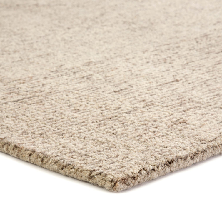 Britta Modern Hand-Tufted Wool Rectangular Rug in Solid White/Brown