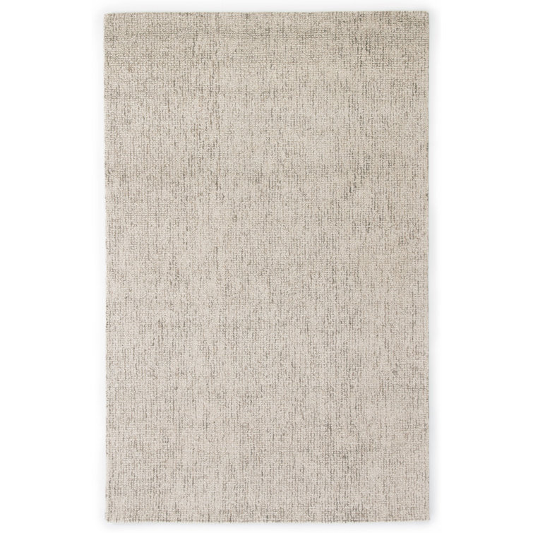 Britta Modern Hand-Tufted Wool Rectangular Rug in Solid White/Brown