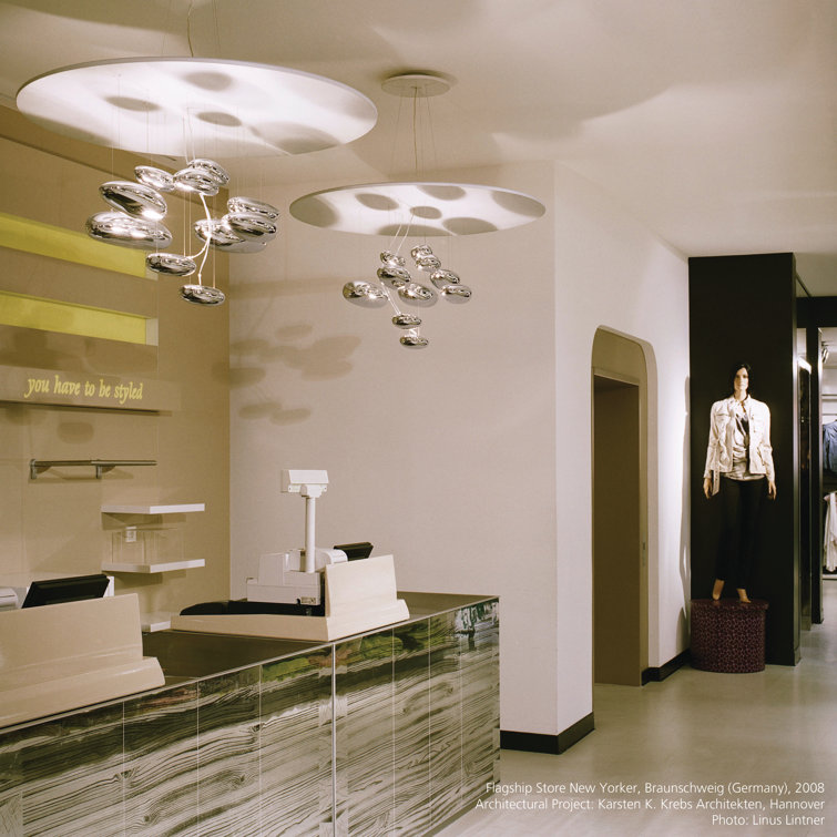 Polished Aluminum Cluster LED Pendant Light