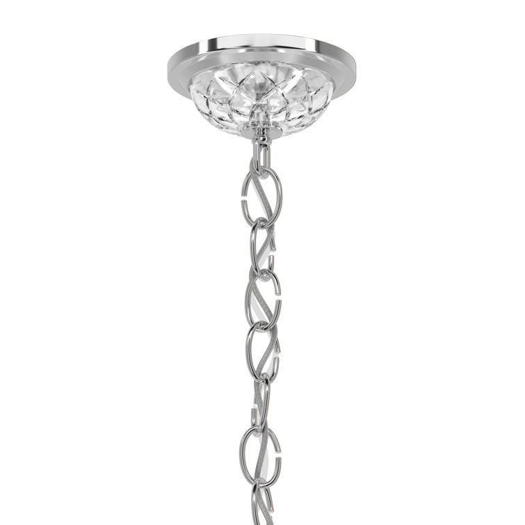 Elegant Century 6-Light Chandelier with Clear Heritage Crystal and Silver Finish