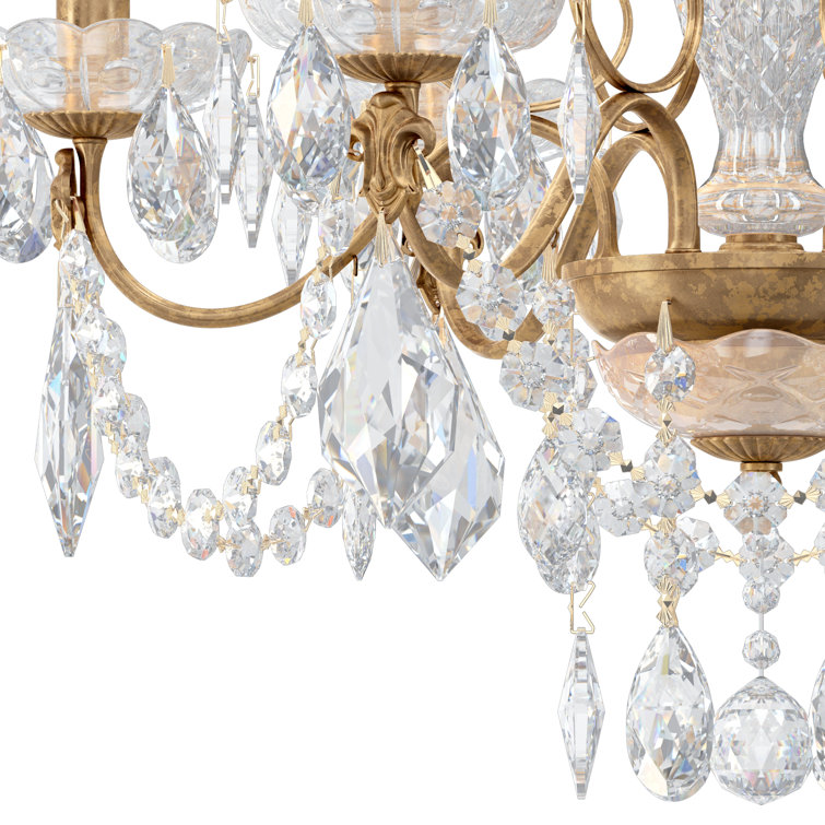 Regal French Gold 6-Light Crystal Chandelier