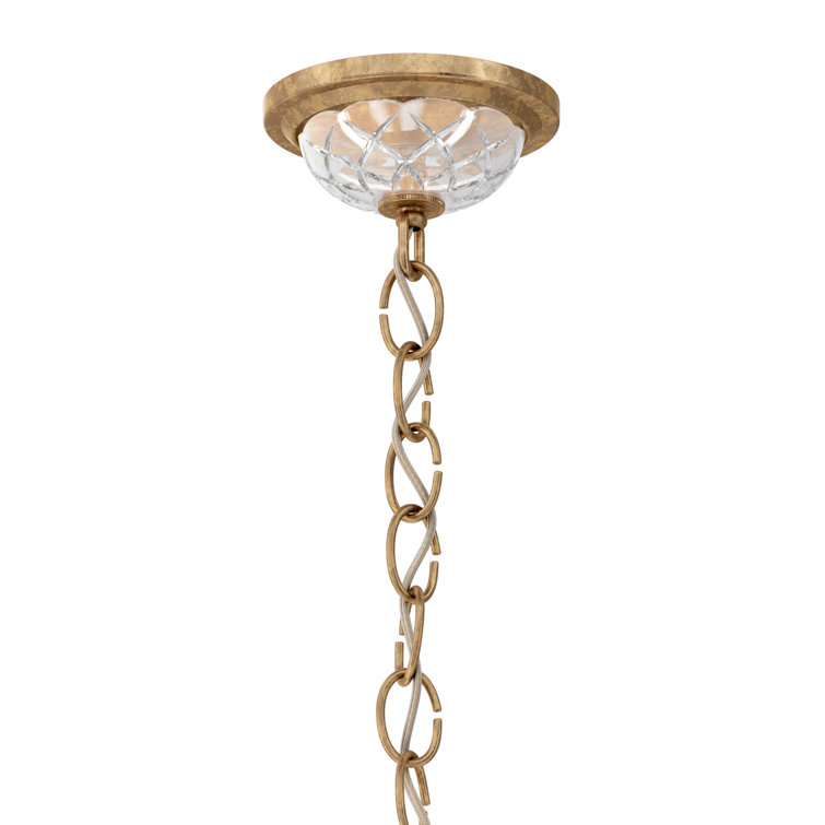 Regal French Gold 6-Light Crystal Chandelier
