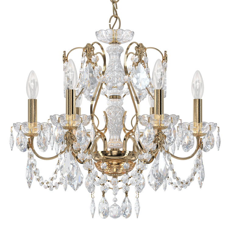 Aurelia Bronze and Crystal 6-Light Chandelier