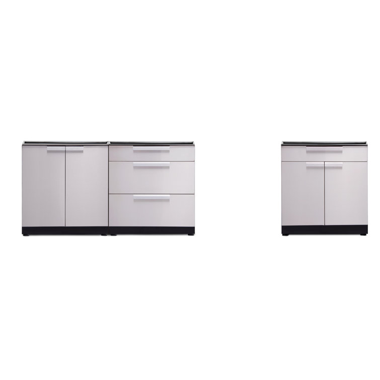 Stainless Steel Modular Outdoor Kitchen Cabinet Set, 96" Wide