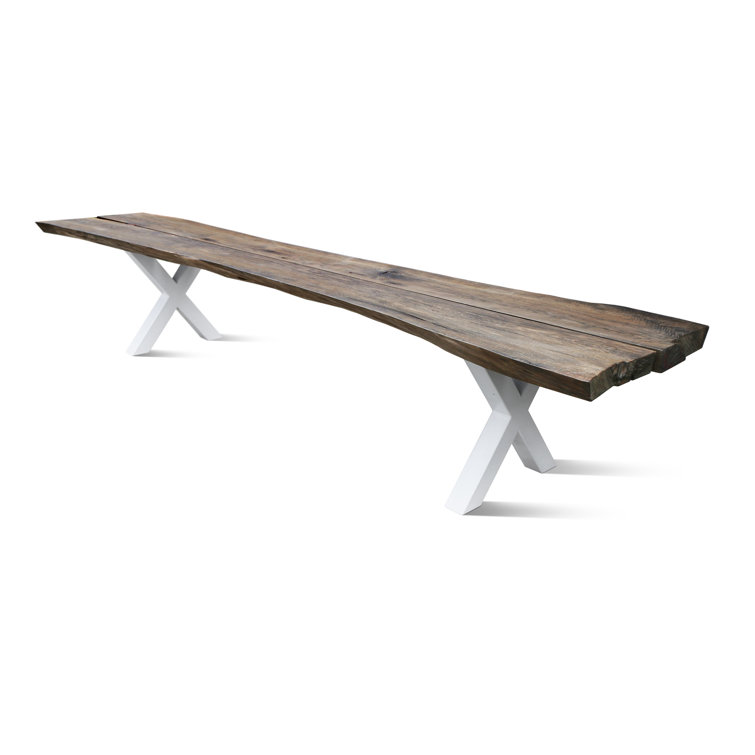 Ligram 39" Reclaimed Wood Rectangular Dining Table with Metal Base