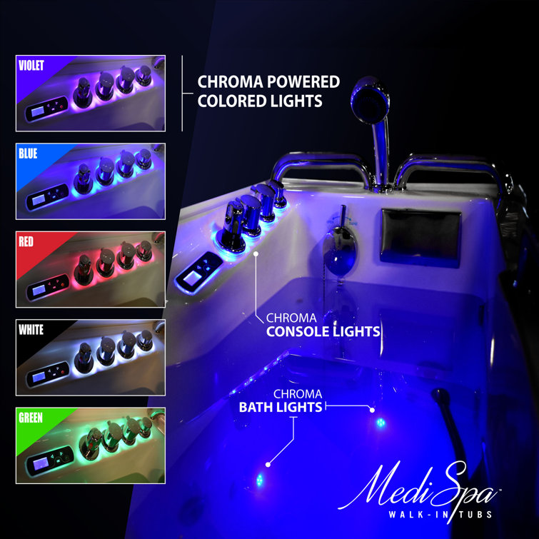 Arctic White Walk-In Acrylic Bathtub with Hydrotherapy Jets