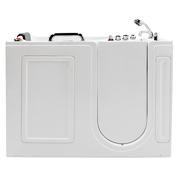 Arctic White Walk-In Acrylic Bathtub with Hydrotherapy Jets