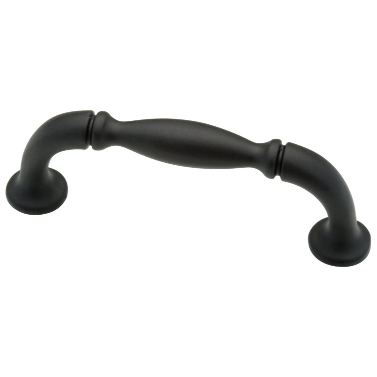 Matte Black Steel and Zinc Traditional Cabinet Pull