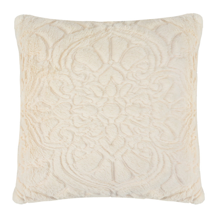 Ivory Faux Fur Queen Reversible Coverlet Set