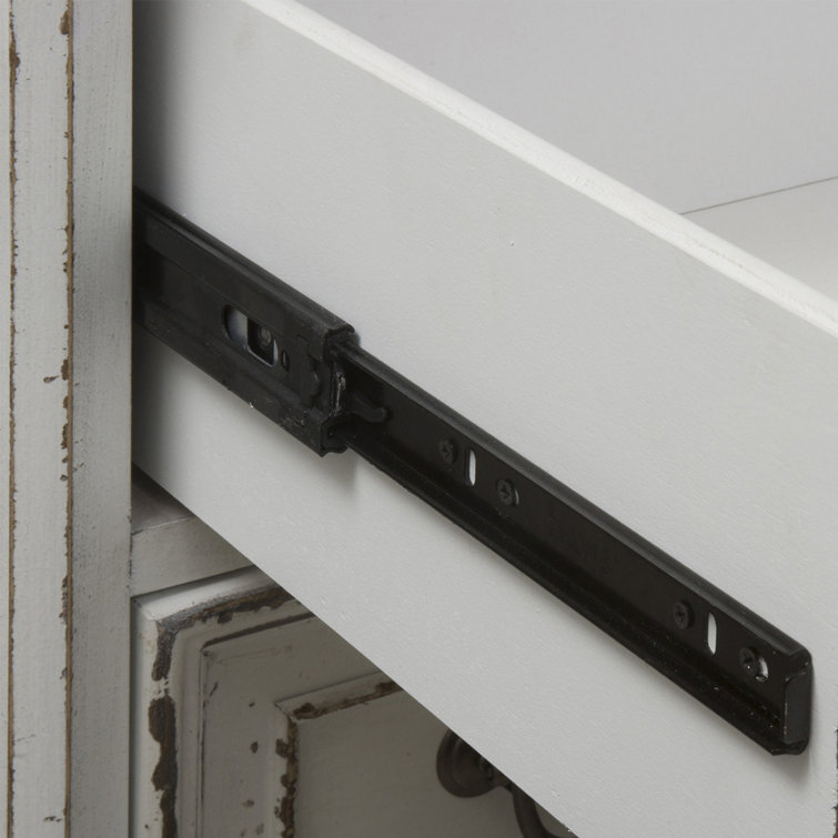 Elegant Whitewashed 2-Drawer Nightstand in Antique White with Bead Molding