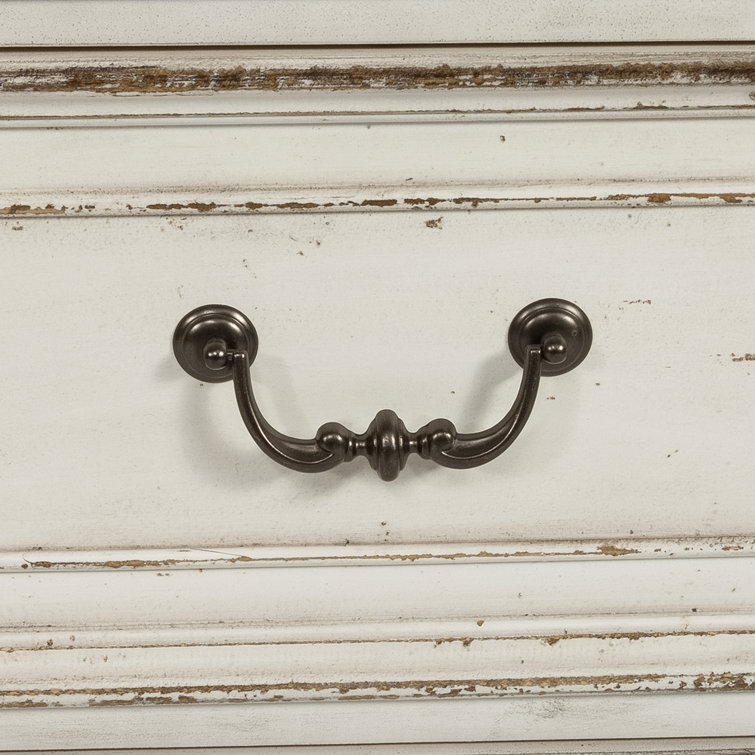 Elegant Whitewashed 2-Drawer Nightstand in Antique White with Bead Molding