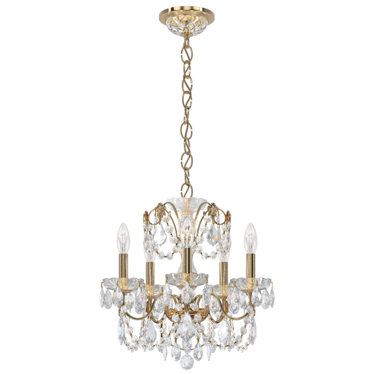 Elegant Heritage 5-Light Gold Crystal Chandelier