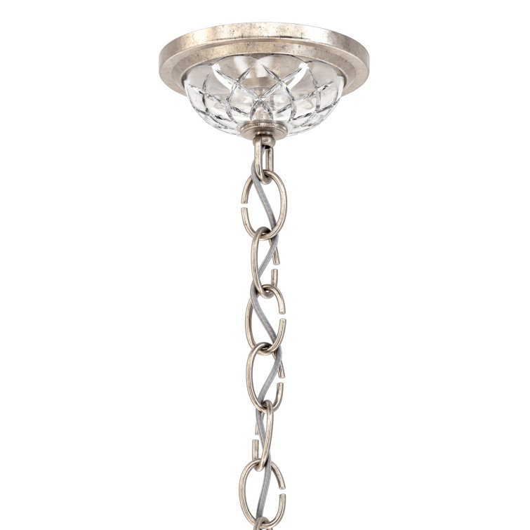 Mini Antique Silver Crystal 5-Light Chandelier