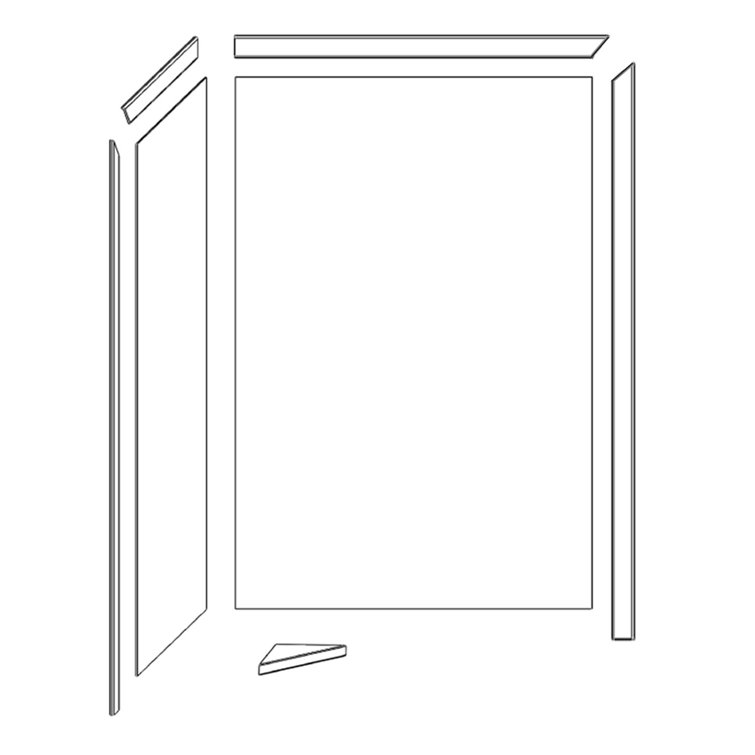 FlexStone White 2-Panel 48"W x 36"D x 80"H Shower Surround Kit