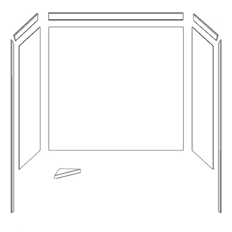 Calypso Marble Finish 80" Shower Wall Surround Kit