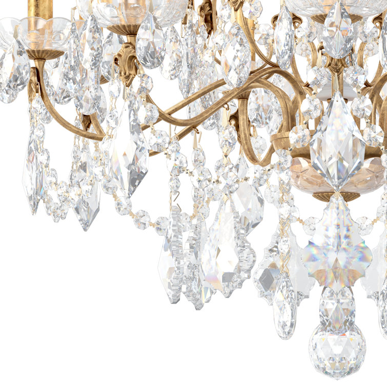 French Gold 9-Light Crystal Chandelier with Clear Heritage Crystals