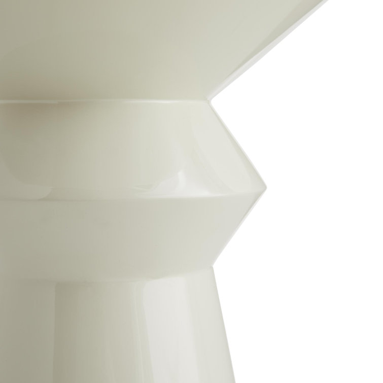White Round Acrylic Pedestal Base Side Table