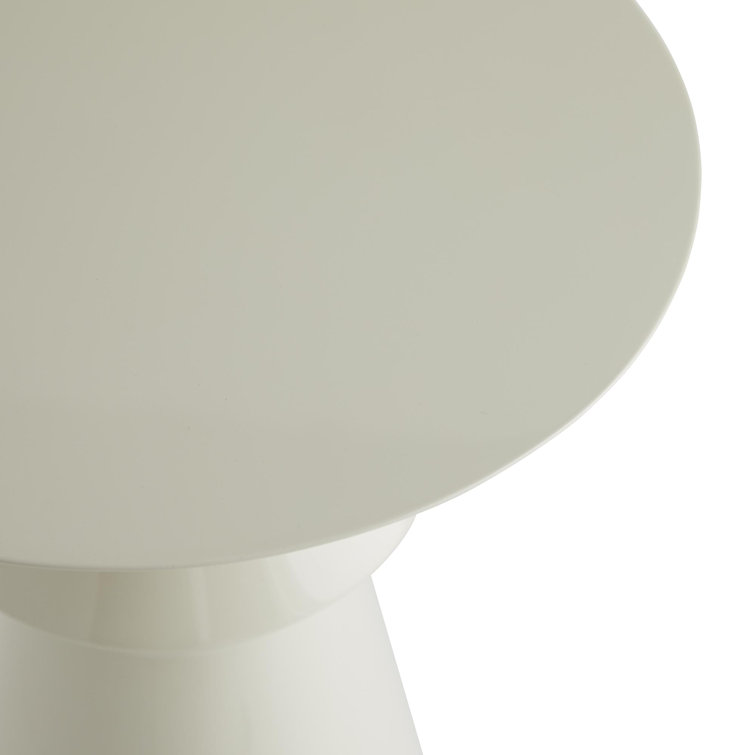 White Round Acrylic Pedestal Base Side Table