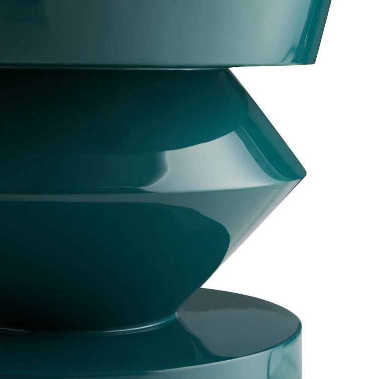 Peacock Lacquer Round Acrylic Swirl Side Table