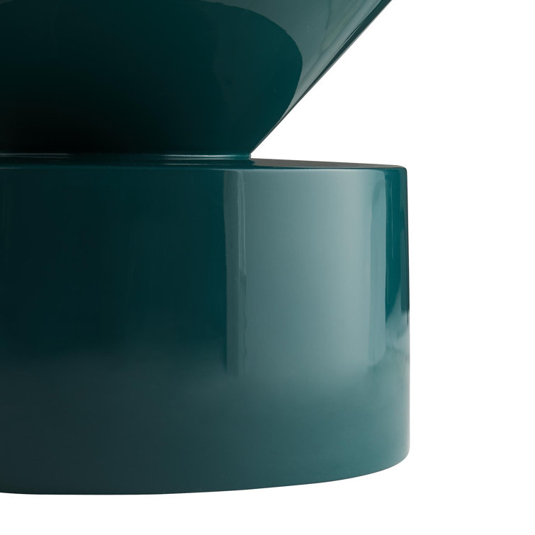 Peacock Lacquer Round Acrylic Swirl Side Table