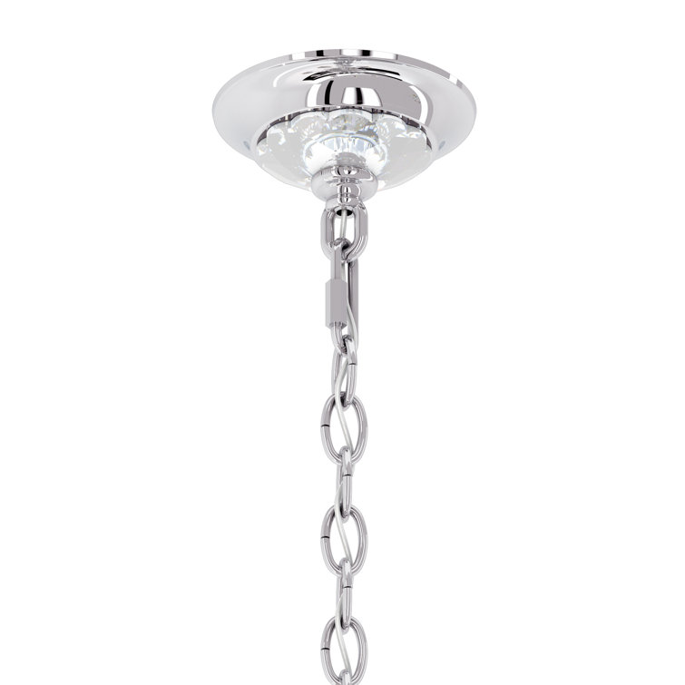 Antique Silver 8-Light Crystal Candle Chandelier