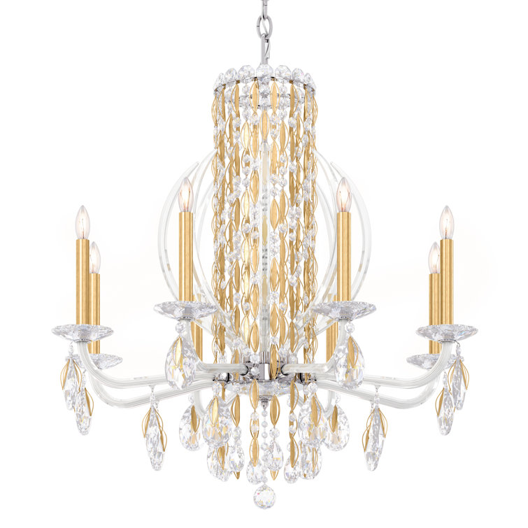 Heirloom Gold 8-Light Traditional Chandelier with Clear Heritage Crystals