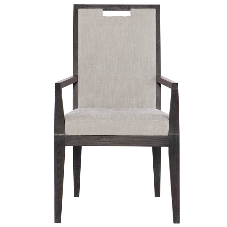 Ashwood Transitional Upholstered Arm Chair in Cerused Mink and Gray