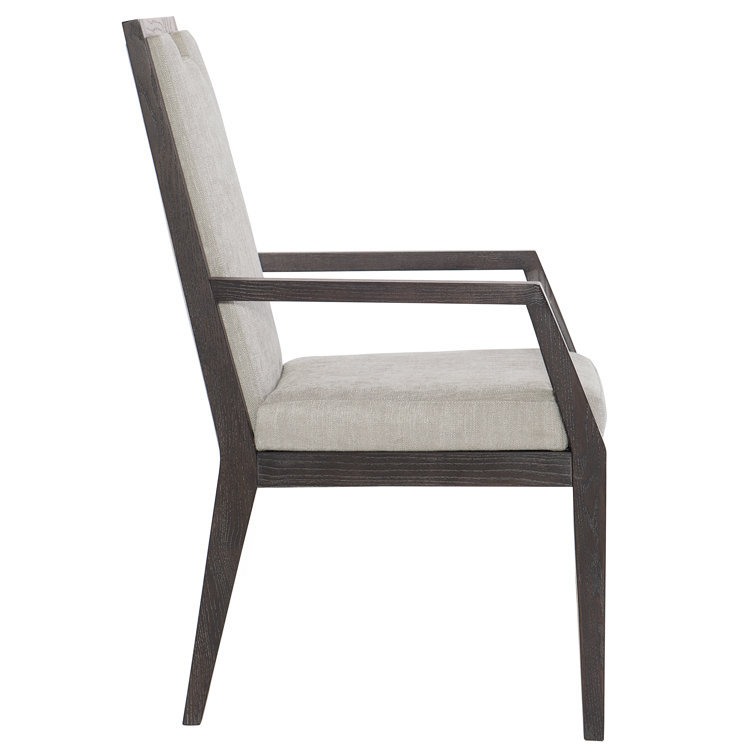 Ashwood Transitional Upholstered Arm Chair in Cerused Mink and Gray