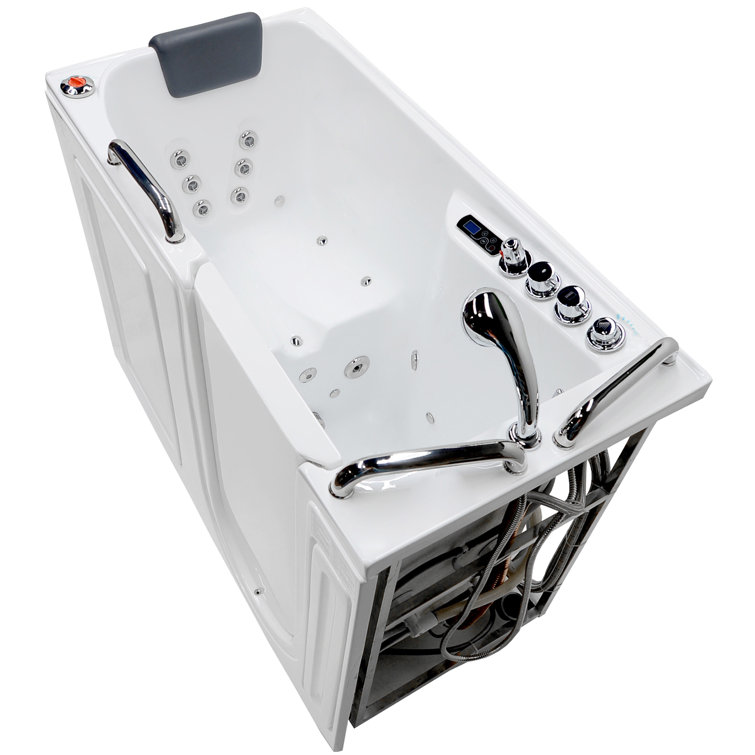 Arctic White Walk-In Acrylic Bathtub with Hydrotherapy Jets