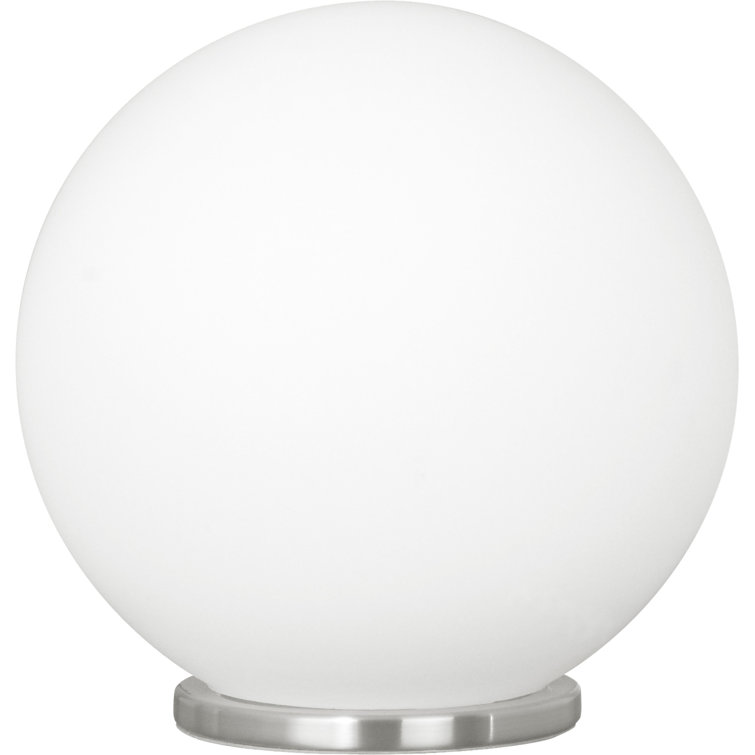 Eglo Rondo 8-Inch Silver Globe Table Lamp with Frosted Opal Shade