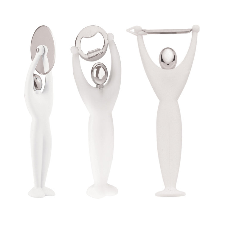 White Stainless Steel 3-Piece Kitchen Tool Set