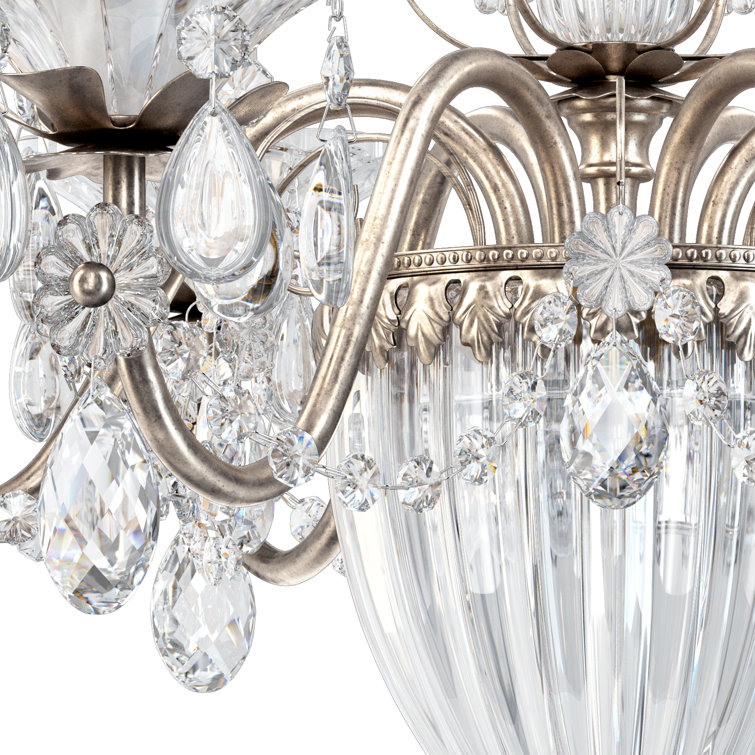 Elysian Antique Silver 6-Light Chandelier with Clear Heritage Crystal