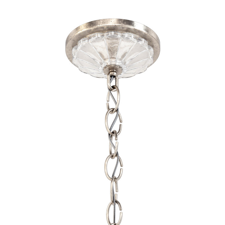 Elysian Antique Silver 6-Light Chandelier with Clear Heritage Crystal