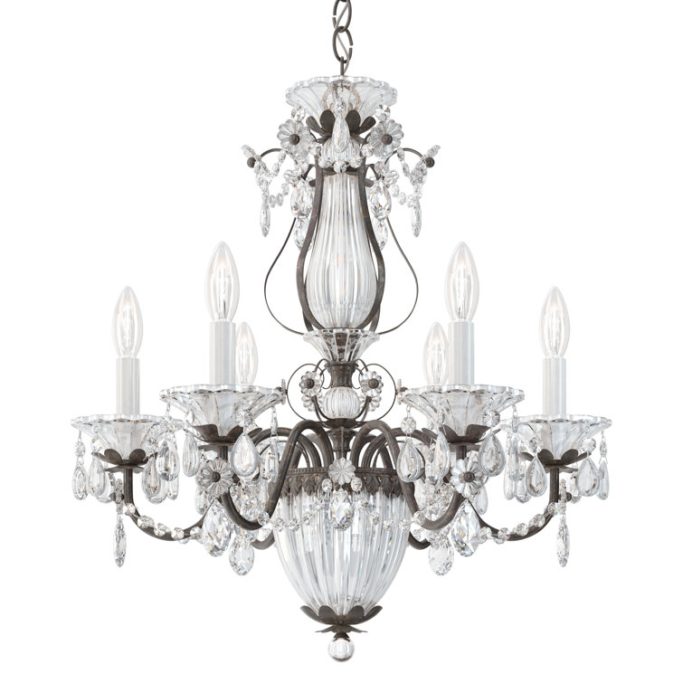 Mini Heirloom Bronze Heritage Crystal 6-Light Chandelier