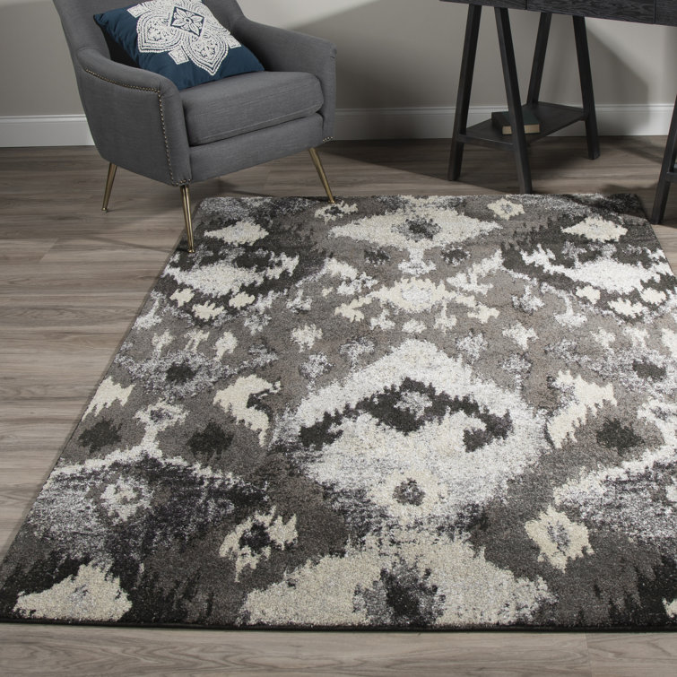Moderno Pewter Rectangular 3'3" x 5'3" Easy-Care Rug