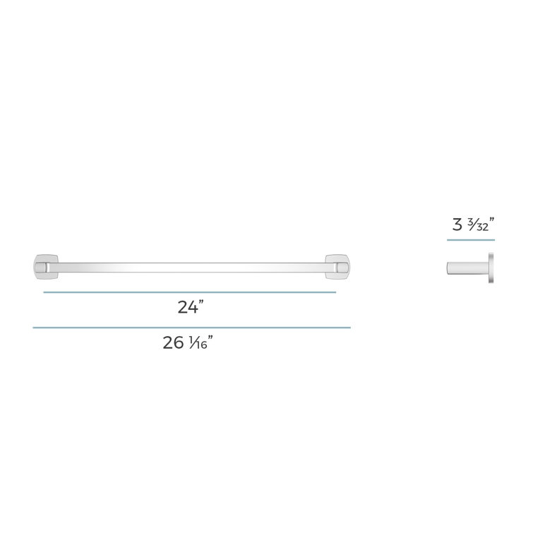 Deckard 24" Polished Chrome Wall-Mounted Towel Bar